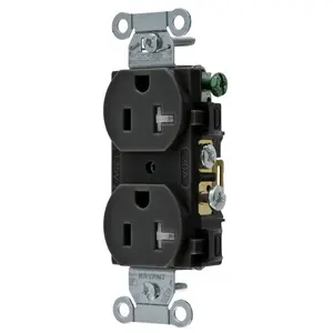 Image of CBRS20BLKWRTR Straight Blade Devices, Tamper and Weather Resistant Duplex Receptacle, Commercial Grade, 20A 125V, 5-20R