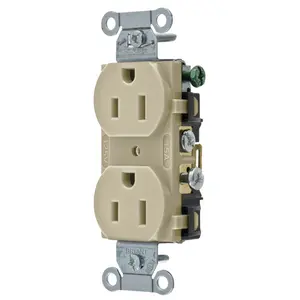 Image of CRS15I Straight Blade Devices, Receptacles, Duplex, Commercial Grade, 15A 125V, 2-Pole 3-Wire Grounding, 5-15R, Ivory, Single Pack