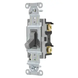 Image of CS120BGRY Switches and Lighting Controls, Commercial Grade, Toggle Switches, General Purpose AC, Single Pole, 20A 120/277V AC, Side Wired Only, Gray