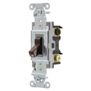 Image of CS315B Switches and Lighting Controls, Commercial Grade, Toggle Switches, General Purpose AC, Three Way, 15A 120/277V AC, Side Wired Only, Brown