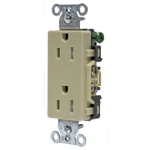 Image of DRS15ITR Straight Blade Devices, Receptacles, Tamper- Resistant Duplex, Decorator, Commercial/Industrial Grade, 15A 125V, 2- Pole 3-Wire Grounding, 5-15R