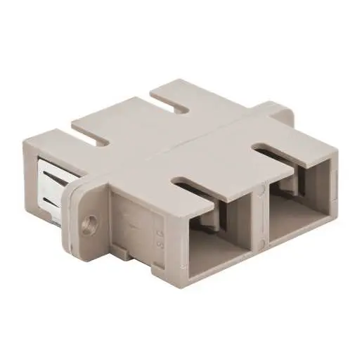 Image of FASCDSS6BE Fiber Optic Adapters, SC Duplex, Screw Mounting, Zircon Sleeves, Beige, 6 Pack