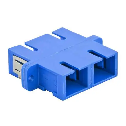 Image of FASCDSS6B Fiber Optic Adapters, SC Duplex, Screw Mounting, Zircon Sleeves, Blue, 6 Pack