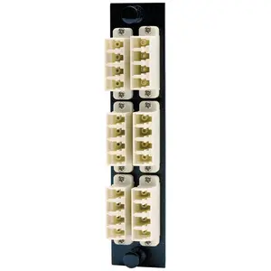 Image of FSPLCQS6BE Fiber Optic Panel Adapter, 24-Fiber, 6) LC Quad, Phosphor Bronze Sleeves, Beige