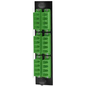 Image of FSPLCQS6GN Fiber Optic Panel Adapter, 24-Fiber, 6) LC Quad, Phosphor Bronze Sleeves, Green