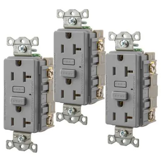 Image of GF20GY3 HUBBELLPRO, GFCI, 20A, 3 Pack, Gray