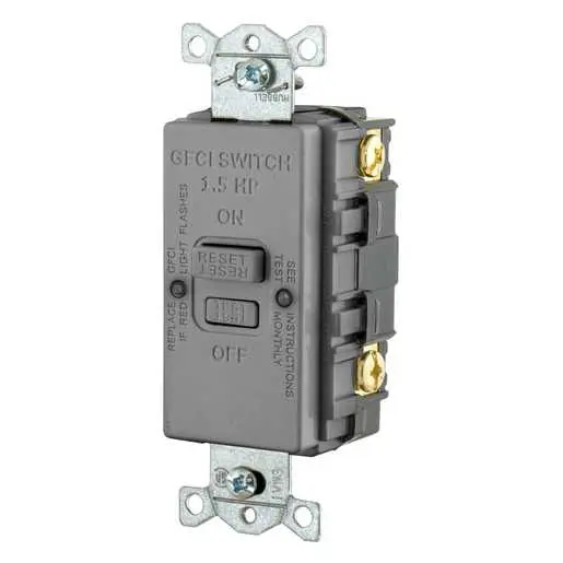 Image of GFBFHP20GY Power Protection Products, GFCI, Receptacle, Blank Face, 20A 125V, HP Rated, Gray