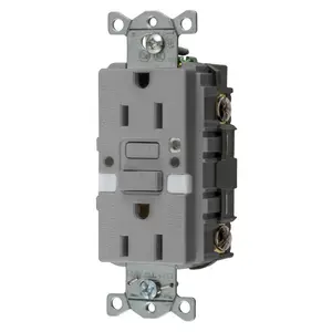 Image of GFRST15GYNL Heavy Duty Commercial AUTOGUARD® Self-Test GFCI Receptacle with Nightlight, 15A, Gray