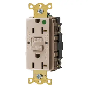 Image of GFST83AL Power Protection Products, GFCI Receptacles, Self Test, Hospital Grade, 20A 125V, 2-Pole 3-Wire Grounding, 5-20R, Almond