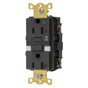 Image of GFST83BKNL Receptacle, 20A, Comm, HG, Self test, Nightlight, GFR, Black