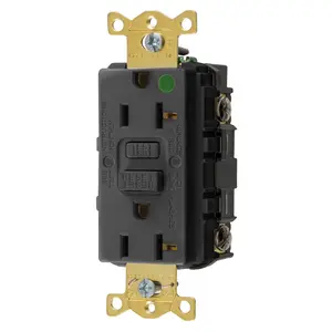 Image of GFST83BK Power Protection Products, GFCI Receptacles, Self Test, Hospital Grade, 20A 125V, 2-Pole 3-Wire Grounding, 5-20R, Black