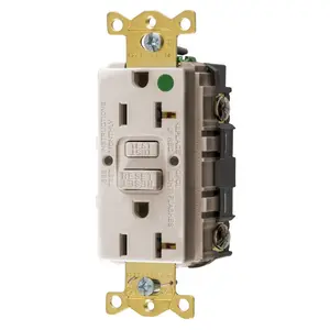 Image of GFST83LA Power Protection Products, GFCI Receptacles, Self Test, Hospital Grade, 20A 125V, 2-Pole 3-Wire Grounding, 5-20R, Light Almond