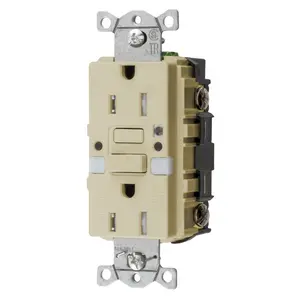 Image of GFTRST15INL Heavy Duty Commercial Tamper-Resistant AUTOGUARD® Self-Test GFCI Receptacle with Nightlight, 15A, Ivory