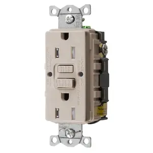 Image of GFTRST15LA Replaced By GFRTR15LA - Heavy Duty Commercial Tamper-Resistant AUTOGUARD® Self-Test GFCI Receptacle, 15A, Light Almond