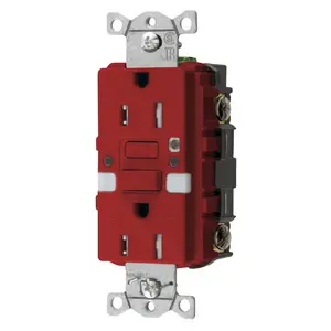 Image of GFTRST15RNL Heavy Duty Commercial Tamper-Resistant AUTOGUARD® Self-Test GFCI Receptacle with Nightlight, 15A, Red