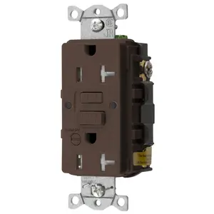 Image of GFTRST20B Power Protection Products, GFCI Receptacle, Self Test, Commercial Grade, Tamper Resistant, 20A 125V, 2- Pole 3-Wire Grounding, 5-20R, With Alarm