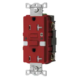 Image of GFTRST20RNL Heavy Duty Commercial Tamper-Resistant AUTOGUARD® Self-Test GFCI Receptacle with Nightlight, 20A, Red