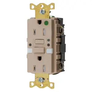 Image of GFST82ALTRNL Power Protection Products, GFCI Receptacles, Self Test, IG, Tamper and Weather Resistant, Hospital Grade, 15A 125V, 5-15R, With Night Light