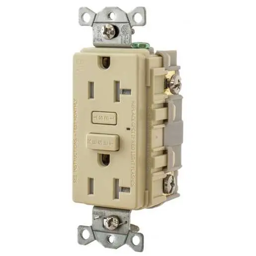 Image of GFTW20IMP Power Protection Products, Tamper and Weather Resistant GFCI Receptacle, Hubbell Pro, 20A 125V AC, 2-Pole 3-Wire Grounding, 5-20R