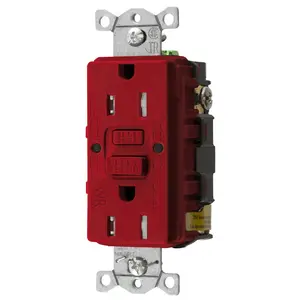 Image of GFTWRST15R Replaced By GFRTW15R - Heavy Duty Commercial Weather Resistant AUTOGUARD® Self-Test GFCI Receptacle, 15A, Red