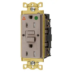 Image of GFST82ALIG Power Protection Products, GFCI Receptacles, Self Test, IG, Tamper and Weather Resistant, Hospital Grade, 15A 125V, 2-Pole 3-Wire Grounding, 5-15R