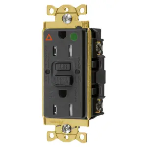 Image of GFST82BKIG Power Protection Products, GFCI Receptacles, Self Test, IG, Tamper and Weather Restant, Hospital Grade, 15A 125V, 2-Pole 3-Wire Grounding, 5-15R