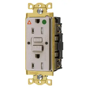 Image of GFST82LAIG Power Protection Products, GFCI Receptacles, Self Test, IG, Tamper and Weather Resistant, Hospital Grade, 15A 125V, 2-Pole 3-Wire Grounding, 5-15R