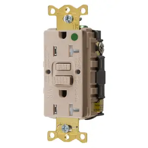 Image of GFST83ALTR Power Protection Products, GFCI Receptacles, Self Test, Tamper and Weather Resistant, Hospital Grade, 20A 125V, 2-Pole 3- Wire Grounding, 5-20R