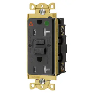 Image of GFST83BKIG Power Protection Products, GFCI Receptacles, Self Test, IG, Tamper and Weather Resistant, Hospital Grade, 20A 125V, 2-Pole 3-Wire Grounding, 5-20R