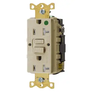 Image of GFST83ITR Power Protection Products, GFCI Receptacles, Self Test, Tamper and Weather Resistant, Hospital Grade, 20A 125V, 2-Pole 3- Wire Grounding, 5-20R, Ivory