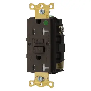 Image of GFST83TR Power Protection Products, GFCI Receptacles, Self Test, Tamper Resistant, Hospital Grade, 20A 125V, 2-Pole 3-Wire Grounding, 5-20R, Brown