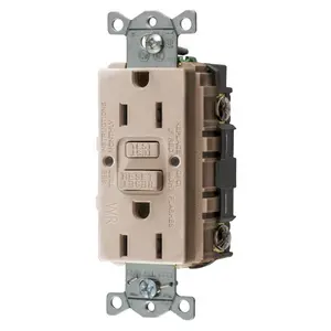 Image of GFWRST15AL Power Protection Devices, Receptacle, Self Test, GFCI, WR, Commercial Grade, 15A 125V, 2-Pole 3-Wire Grounding, 5-15R, Almond