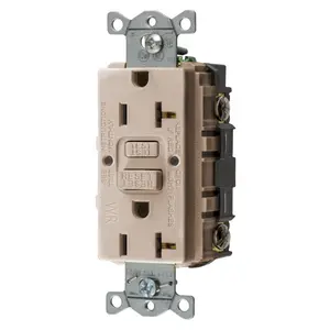 Image of GFWRST20AL Power Protection Devices, Receptacle, Self Test, GFCI, WR, Commercial Grade, 20A 125V, 2-Pole 3-Wire Grounding, 5-20R, Almond