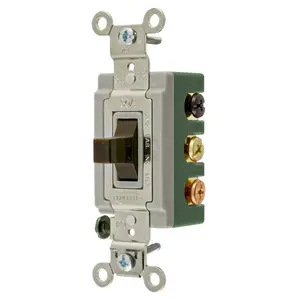 Image of HBL1388 Extra Heavy Duty Industrial Grade, Toggle Switches, General Purpose AC, Double Pole Double Throw Center Off, 30A 120/277V AC Toggle