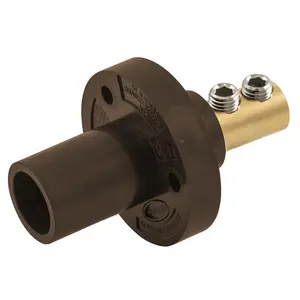 Image of HBL15MRBN Single Pole Products, Series 15, Inlet, Double Set Screw, Brown