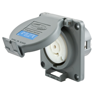 4-Pole Gray 20 amp 3-Phase Y 120/208VAC Hubbell Wiring Systems HBL2510SW Twist-Lock Watertight Safety Shroud Receptacle L21-20R 5-Wire Grounding 