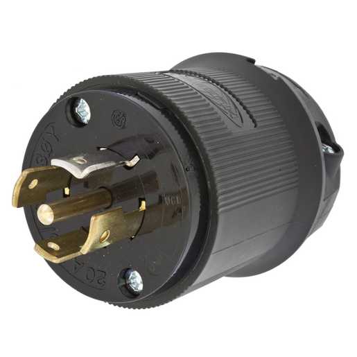 EdgeConnect™ Twist-Lock® Plug with Spring Termination, 20A, 3PH 120/208V,  L21, 20P, Black Nylon, HBL2511STBK