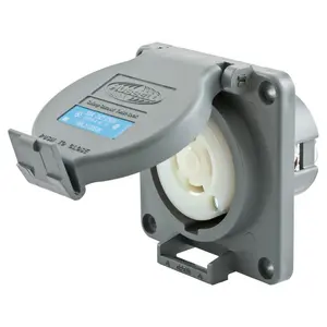 Image of HBL2720SW Dispositivos de bloqueo, Twist-Lock®, Cubierta de seguridad hermética, Receptáculo, 30A trifásico Delta 250V CA, 3 polos 4 hilos conexión a tierra