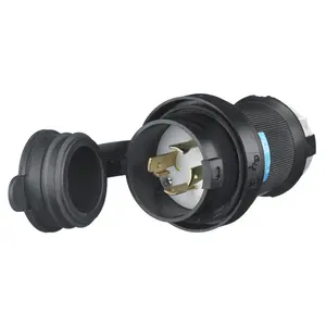 Image of HBL2721SW Locking Devices, Twist-Lock®, Watertight Safety Shroud, Male Plug, 30A 3-Phase Delta 250V AC, L15-30P