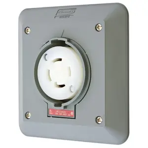 Image of HBL2730SR2 Locking Devices, Twist-Lock®, Safety Shroud, 2-Gang Semi Flush Receptacle, 30A 3-Phase Delta 480V AC, L16-30R