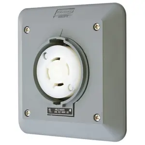 Image of HBL2740SR2 Locking Devices, Twist-Lock®, Safety Shroud, 2-Gang Semi Flush Receptacle, 30A 3-Phase Delta 600V AC, L17-30R