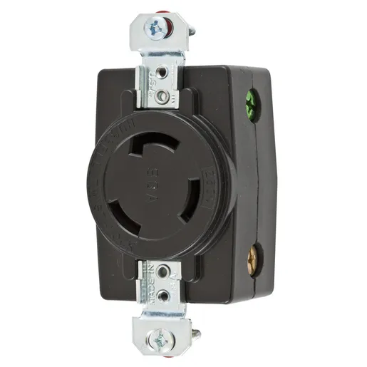 Image of HBL3330 Dispositivos de bloqueo, Twist-Lock®, Industrial, Receptáculo empotrado, 30A 125/250V, 3-Pole 3-Wire Non Grounding, Non-NEMA, Terminal de tornillo