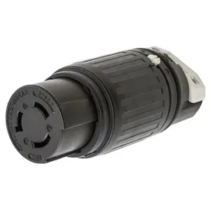 Image of HBL3762C Dispositivos de bloqueo, Twist-Lock®, industrial, cuerpo de conector hembra Insulgrip®, 50A 250V CC/600V CA, 2 polos 3 hilos con puesta a tierra