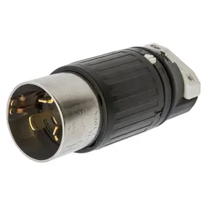 Image of HBL3765C Locking Devices, Twist-Lock®, Industrial, Male Insulgrip® Plug, 50A 250V DC/600V AC, 3-Pole 4-Wire Grounding, Non-NEMA