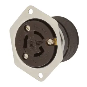 Image of HBL4715 Dispositivos de bloqueo, Twist-Lock®, Industrial, Receptáculo con brida, 15A 125V, 2-Pole 3-Wire Grounding, L5-15R, Terminal de tornillo