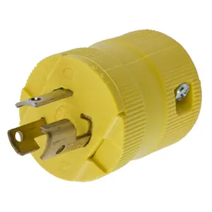 Image of HBL4723VY Locking Devices, Twist-Lock®, Valise, Male Plug, 15A 125V, 2-Pole 3-Wire Grounding, L5-15P, Screw Terminal, Yellow