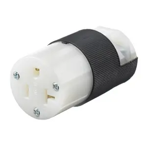 Image of HBL5369C Straight Blade Devices, Female Connector Body, Insulgrip Heavy Duty, Industrial/Commercial Grade, Straight, 20A 125V, 5-20R and White