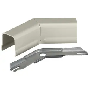 Image of HBL712IVA Metal Raceway, 45 Degree Flat Elbow, HBL700/750 Series, Ivory