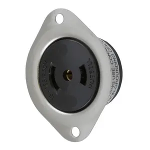 Image of HBL7487 Dispositivos de bloqueo, Midget Twist-Lock®, Industrial, Receptáculo con brida, 15A 125/250V AC, 3-Pole 3-Wire Non Grounding, NEMA ML-3R