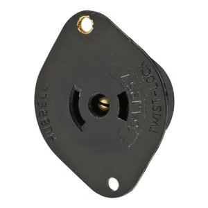 Image of HBL7596N Dispositivos de bloqueo, Midget Twist-Lock®, industrial, receptáculo con brida, 15A 125V CA, 2 polos 3 hilos con conexión a tierra, NEMA ML- 2R